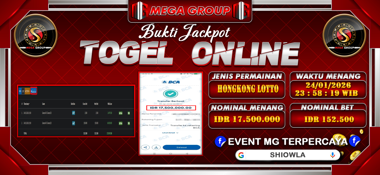 Bukti JP situs Shiowla hari Minggu, 25 Januari 2026