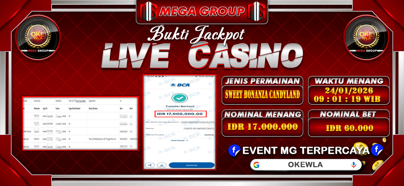 Bukti JP situs Okewla hari Sabtu, 24 Januari 2026