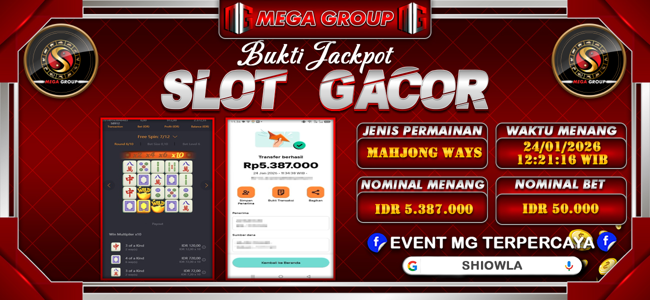 Bukti JP situs Shiowla hari Sabtu, 24 Januari 2026